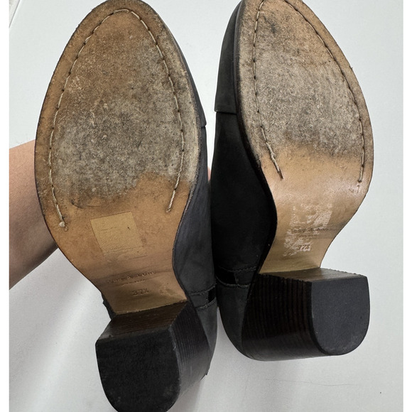 Rag‎ & Bone Boots Womens 37.5 Grey Black Harrow Suede Block Heel Ankle Bootie - Picture 4 of 11